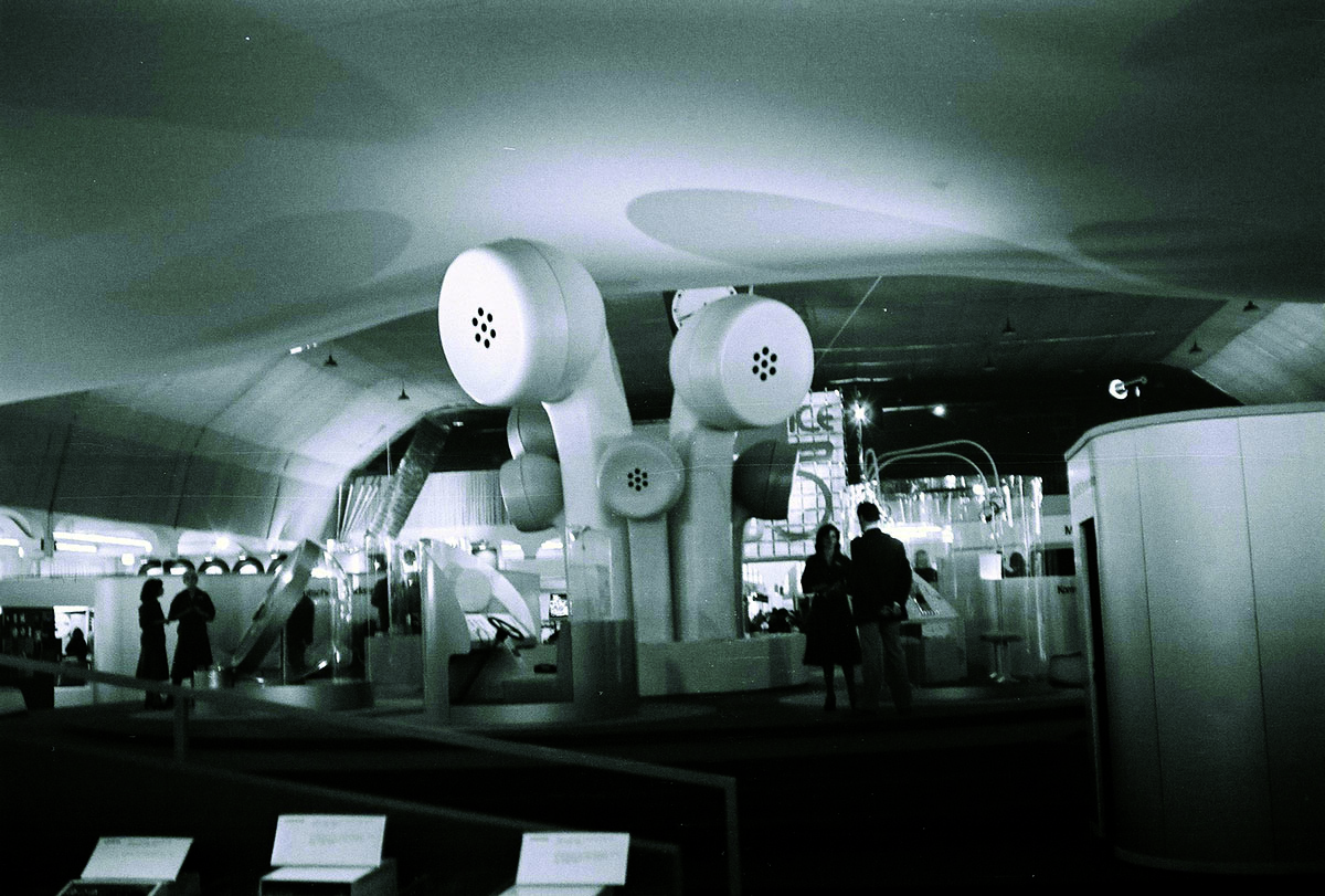 Geneva: Giant telephones formed the centrepiece on the stand of the Administration of the Federal Republic of Germany